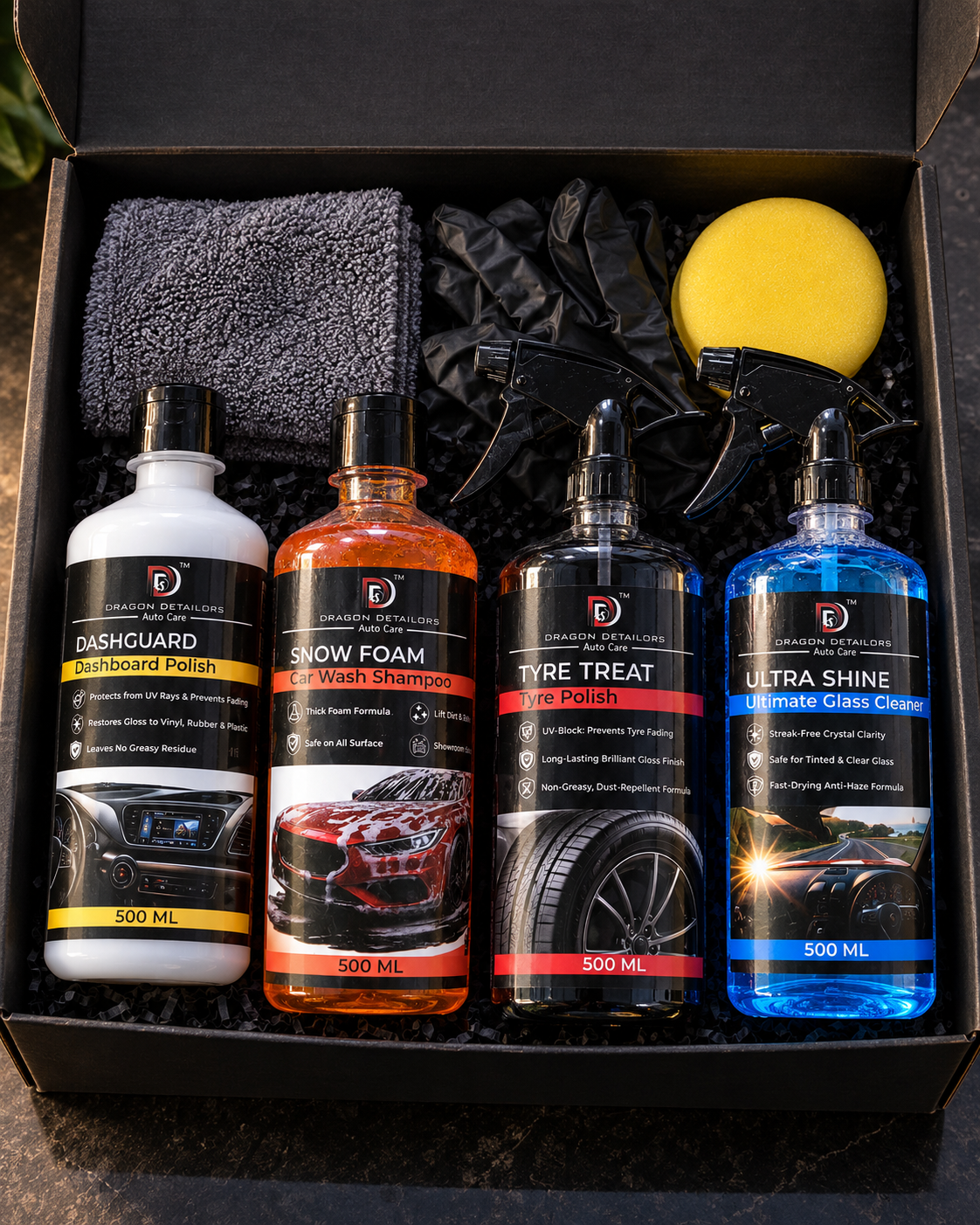 Dragon Detailors Complete Car Care Combo Kit | Wash, Shine &amp; Protect Set